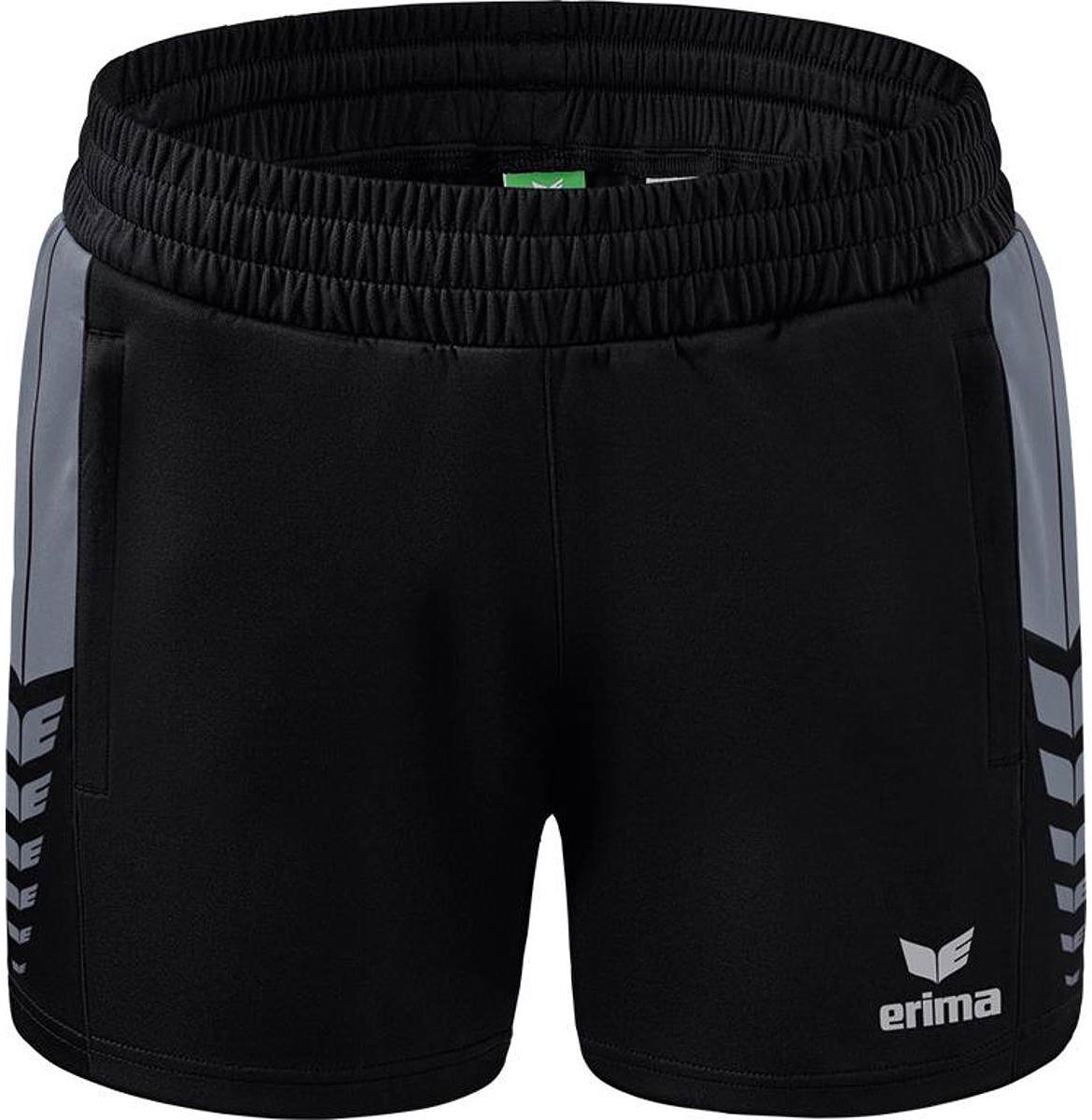 Erima Six Wings Worker Short Kinderen - Zwart / Slate Grey | Maat: 164