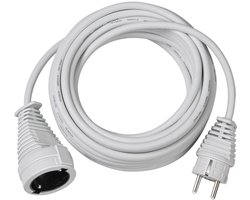 Brennenstuhl kwaliteit kunststof verlengkabel met geaarde stekker en koppeling (verlengsnoer voor binnen met 5m kabel) wit