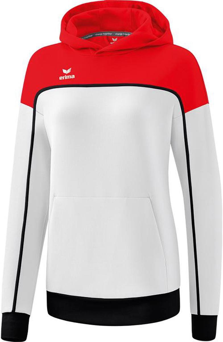 Erima Change Sweatshirt Met Capuchon Dames - Wit / Rood / Zwart | Maat: 34