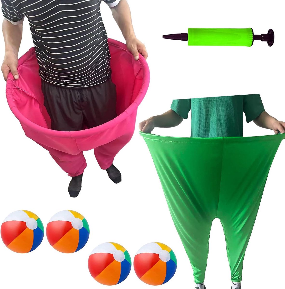 Oma broek spel - Werpspel buiten - Groepsvorming spel - Licht en opvouwbaar - 2 stuks - Groen roze