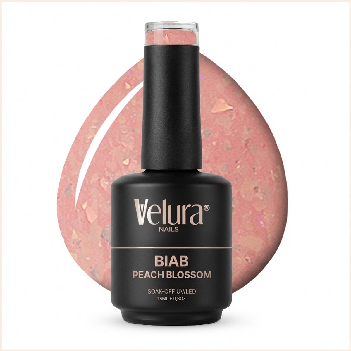 Velura® BIAB - Builder in a Bottle - 15ml Peach Blossom - Liquid Builder Gel - BIAB Gel Nagels - Flexibel & Dimethicone Hechting - HEMA- & TPO-vrij