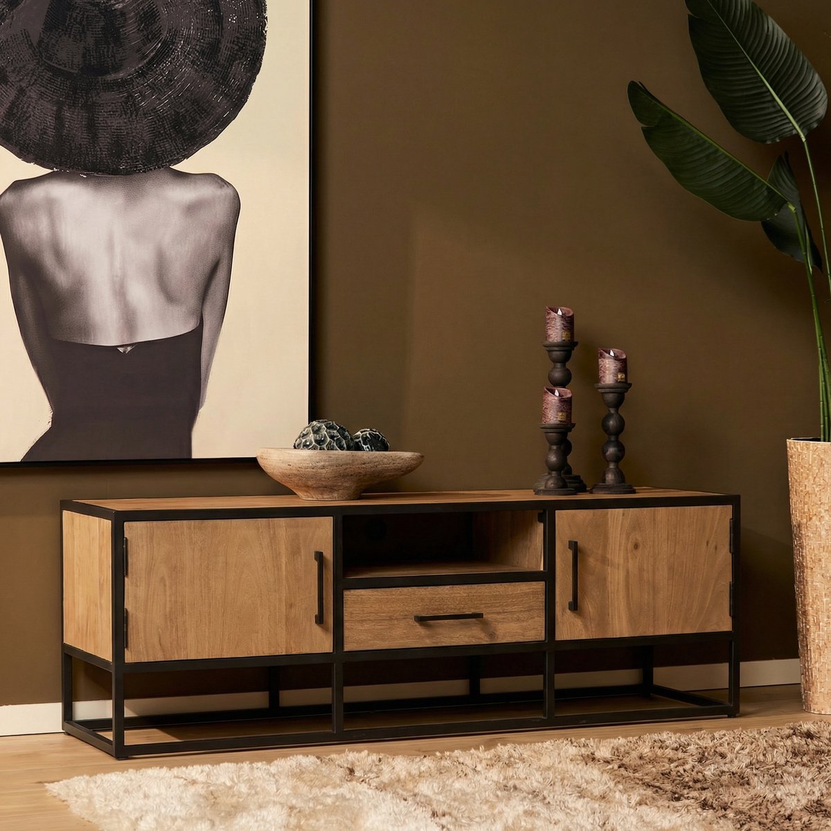 Meubels4nu - Brooklyn - TV-meubel - 145cm - Mangohout - tv kabinet - Snelle levering