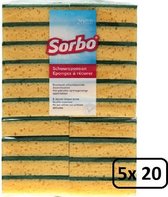 Sorbo Scourers - Grand emballage - 100 pièces (5x20) - Qualité lourde