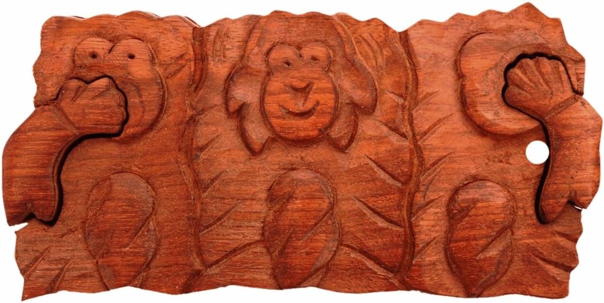 Houten Kist - Mysterie Doos - Aandenken Bewaren - Verborgen Compartiment - 17x9x6 cm - Bruin