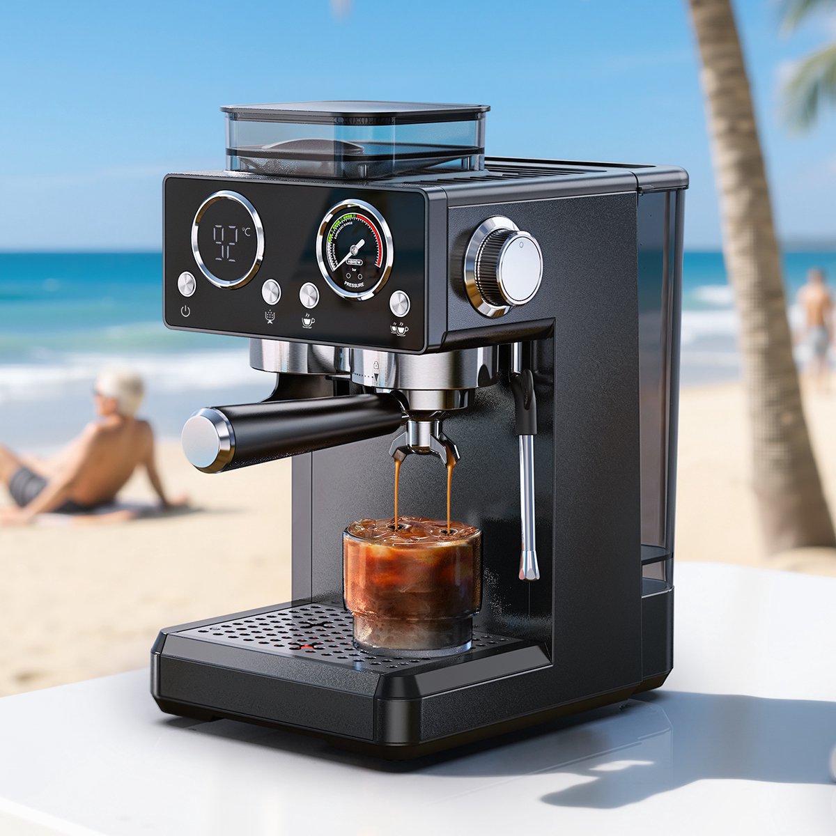 HiBREW H20 Espressomachine met Geïntegreerde Koffiemolen - afbeelding 3