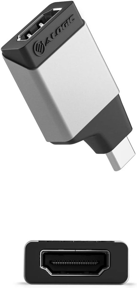 USB-C Adapter - Mini Converter - Scherm Delen - Compact Ontwerp - Ultra Klein - Zilver