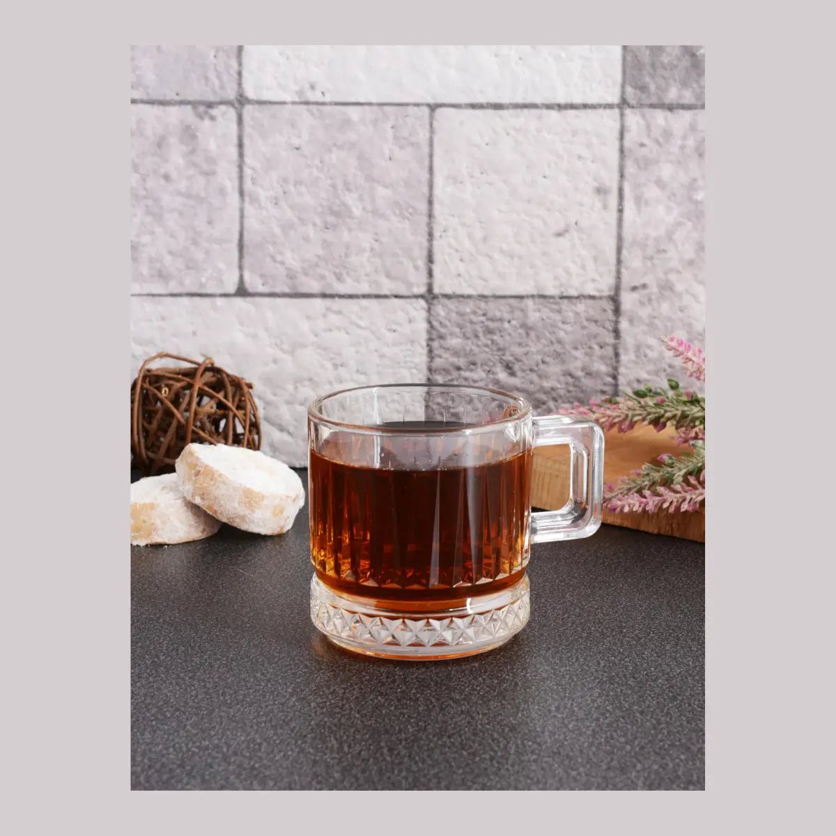 Pasabahce - Koffie- en theeglazen - Elysia - 195 ml - Set van 2 - Crystal glass - Met handvat