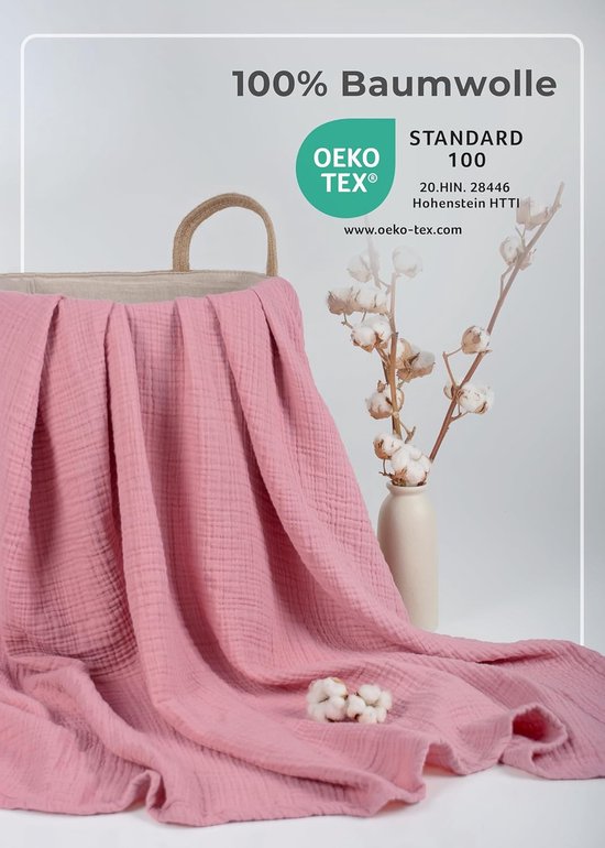Grote 120x120 cm Hydrofiele Doek 4-Laags Katoen voor Baby - Ademend en Zacht — afbeelding 5