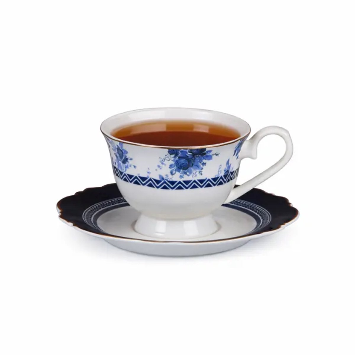 Bricard Bron koffieset 12-delig – blauw – met koffie- en theeaccessoires