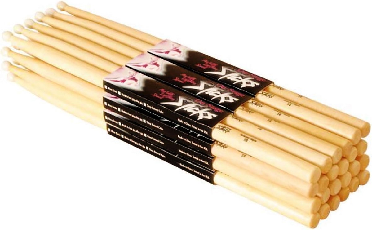 Drumstokken Multipack 5B - 12 Paar Drumsticks en Drumklem