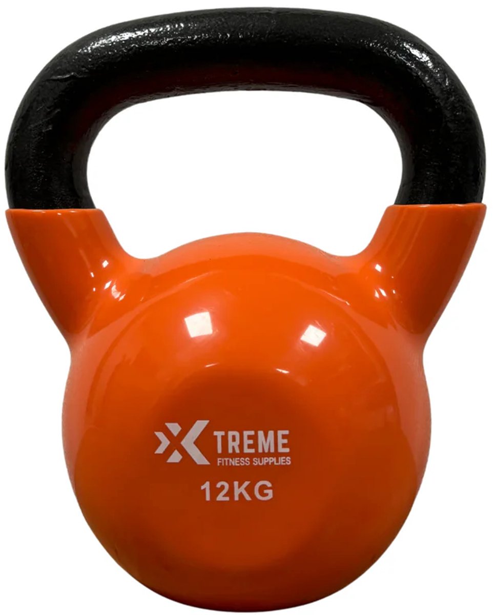 Xtreme Fitness Kettlebell Vinyl 12kg - Vinyl Kettlebell voor Krachttraining - Ergonomische & Brede Handgreep - Gewichten - Geschikt voor CrossFit & Fitness - Conditietraining - Fitness gewichten – foto 5