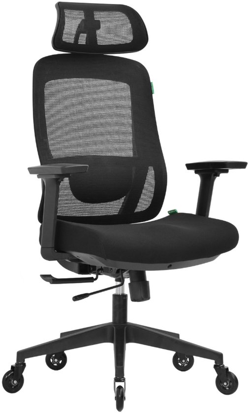 OfficeSense OS250 Ergonomische Bureaustoel – 3D Armleuningen – Mesh Rug – Bureaustoelen voor volwassenen - Verstelbare Hoofdsteun – Office Chair