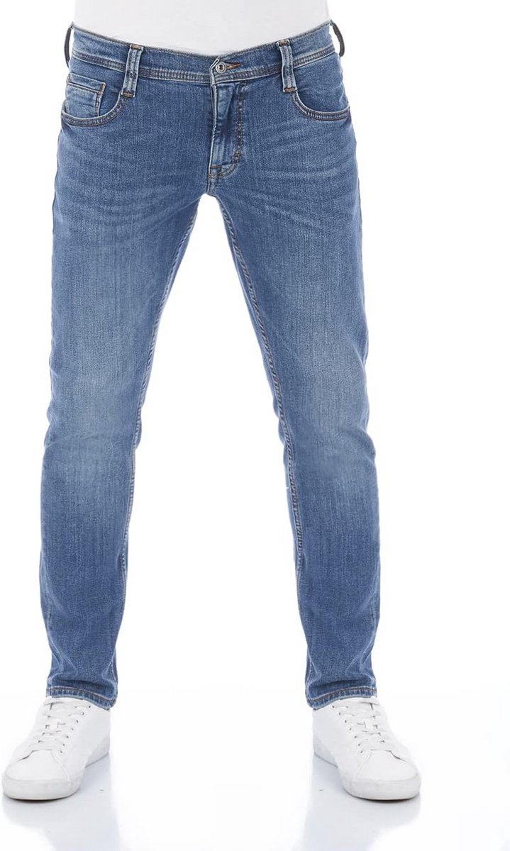 Tapered Heren Jeans Stretch Denim Broek Katoen Blauw Grijs Zwart