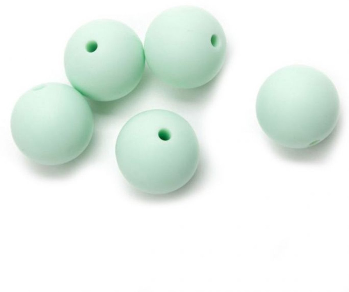 AliRose® Siliconen Kralen voor Bijtring / Speenkoord – BPA Vrij – CE & EN71 – DIY Baby / Bijtring / Speenkoord - 10 stuks - 15mm - Mint
