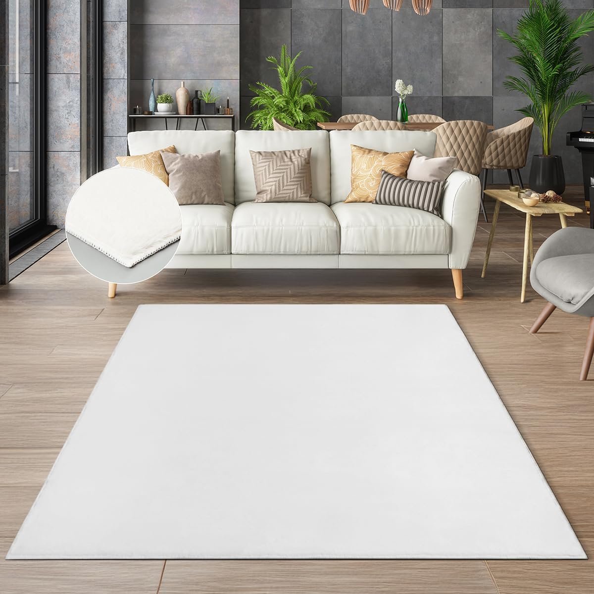 Luxe Zacht Bonttapijt Wit 140x200 cm - Warm, Wasbaar en Geschikt voor Vloerverwarming