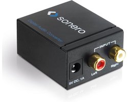 Audio Converter - Stereo Signaal Omzetter - Geluid Kwaliteit Verbeteren - Analoog naar Digitaal - Compact Formaat - Zwart