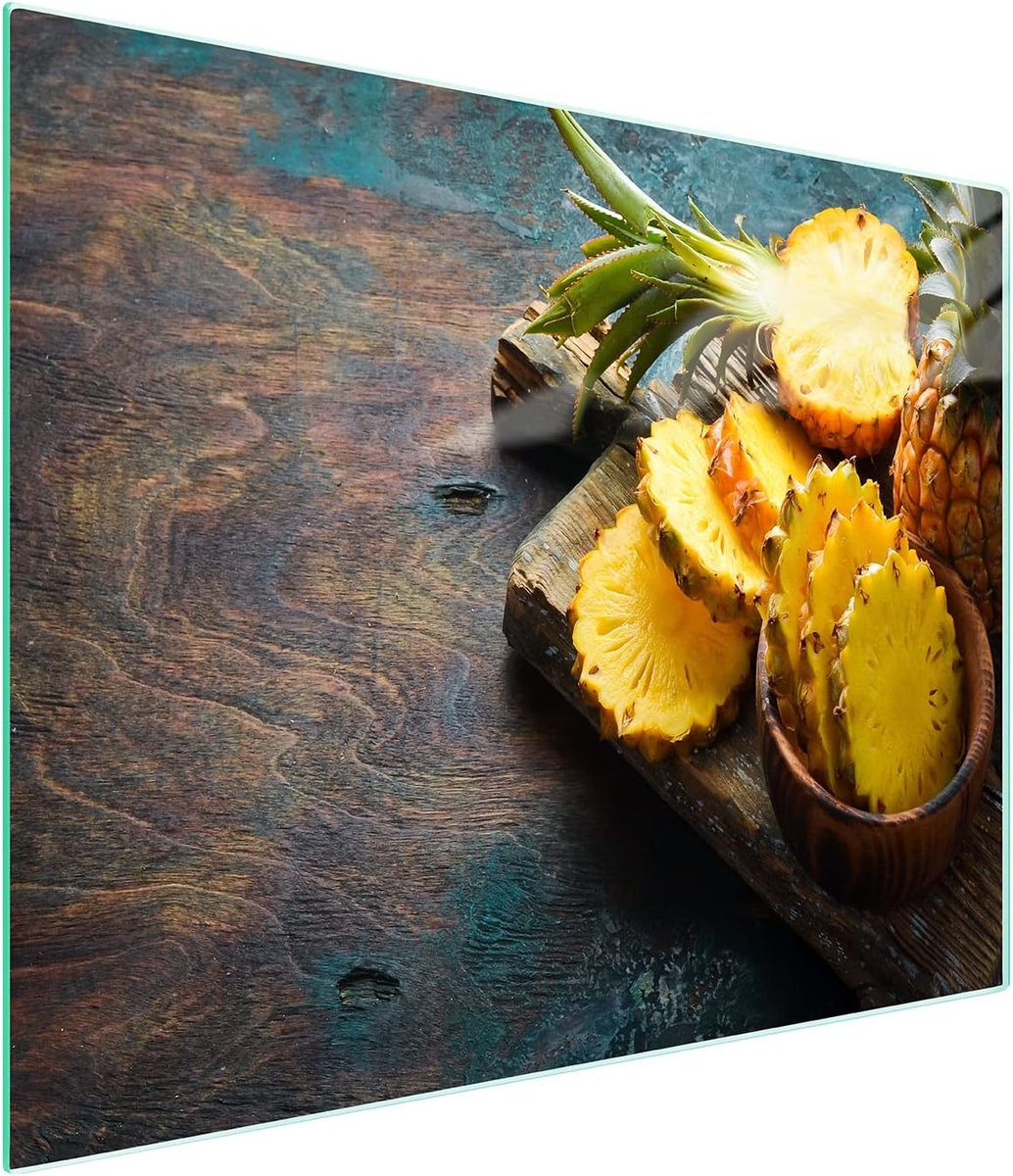 Glazen Snijplank 52x30 cm - Hittebestendige Kookplaat Afdekplaat en Spatscherm