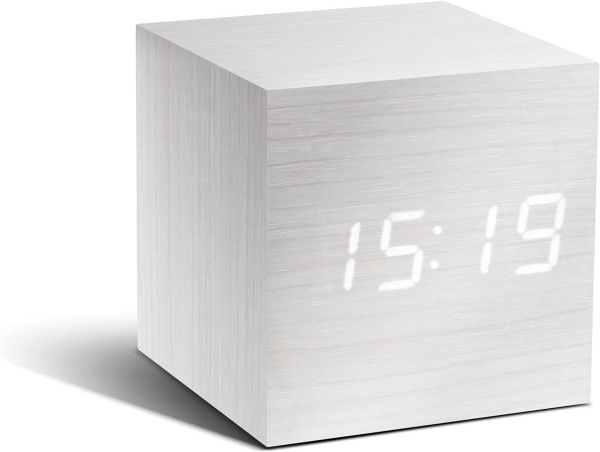 Digitale Kubus Wekker met Verborgen LED Display voor Tijd en Temperatuur