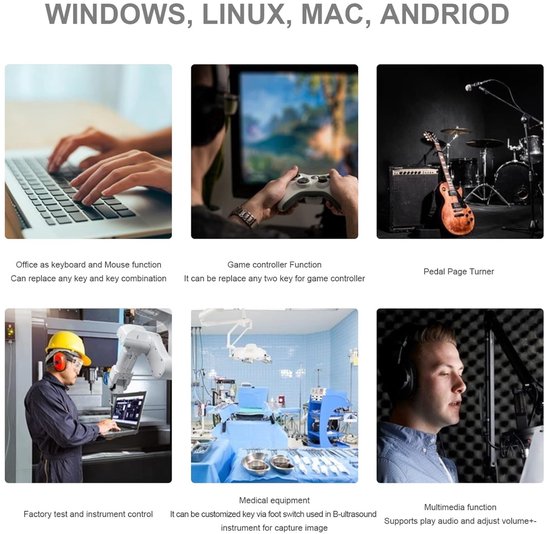 Programmeerbaar USB Voetpedaal voor PC Gaming en Workflow - Stille Optische Schakelaar — afbeelding 2