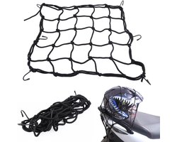 Bagagenet Motor - Cargo Net - Vervoer Vastzetten - Universele Pasvorm - 40x40cm - Zwart