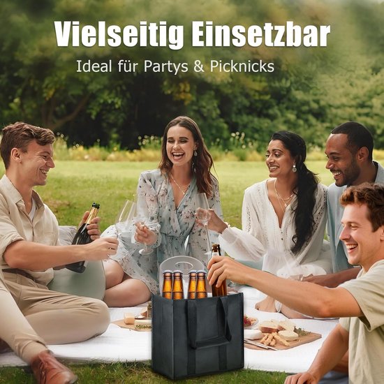 Opvouwbare Flessentas met 6 Vakken - Flessendrager voor Water, Wijn en Bier (1,5L) — afbeelding 4
