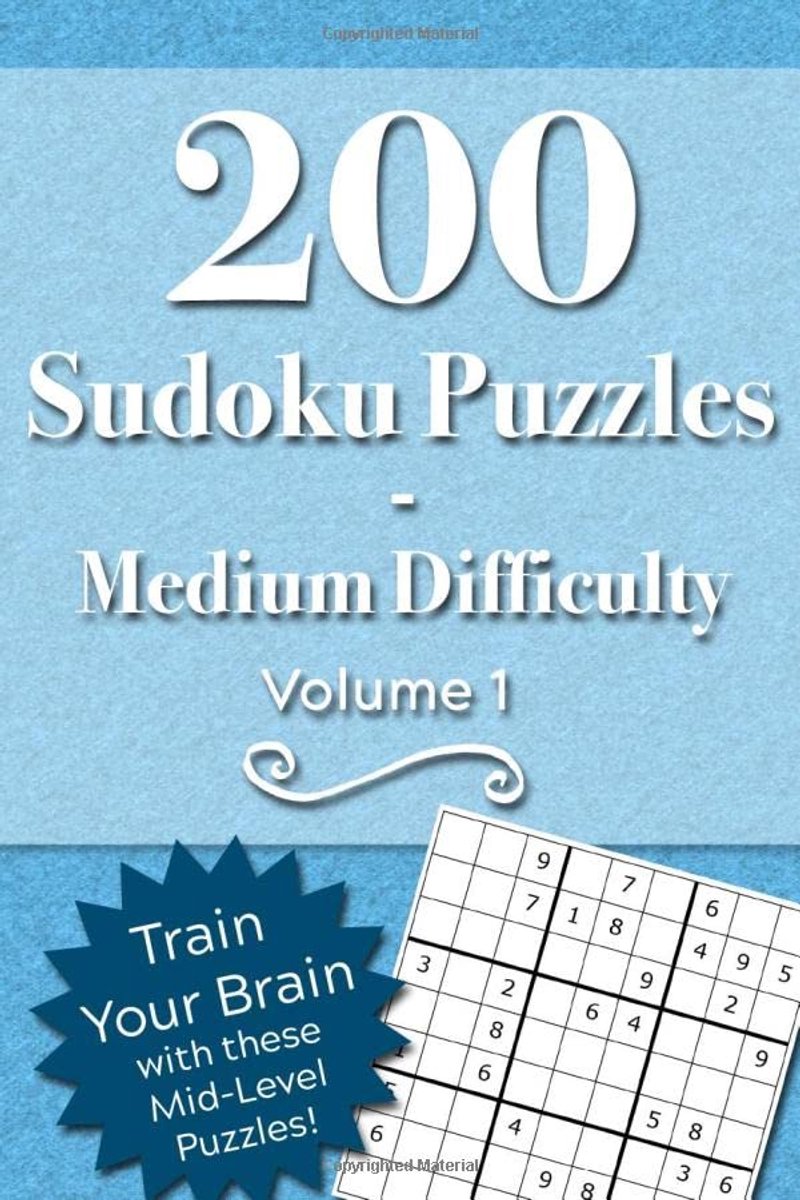 Sudoku Puzzelboek - Logica Puzzels - Hersenen Trainen - 200 Middel Moeilijke Puzzels - 6x9 Inch