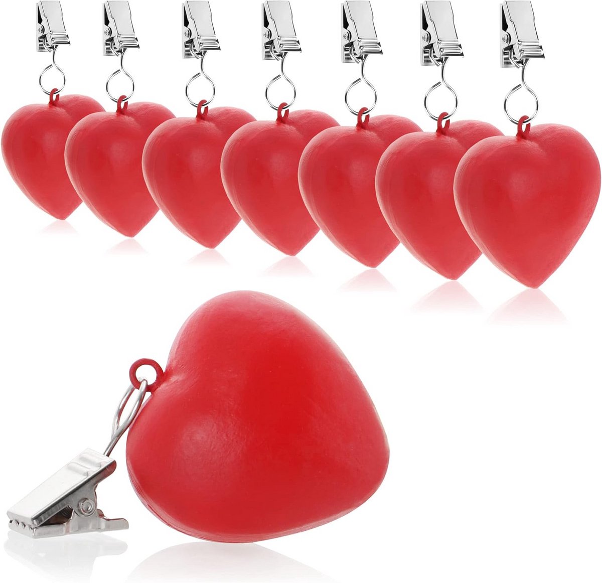 8x Tafelkleedhangers met Clip in Hartvorm - Weerbestendige Tafelgewichtjes
