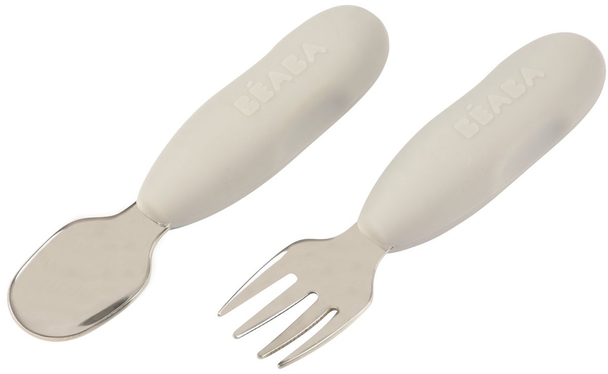 Béaba Pre-bestek - Bestekset - Set van 2 - Vork en lepel - Beige