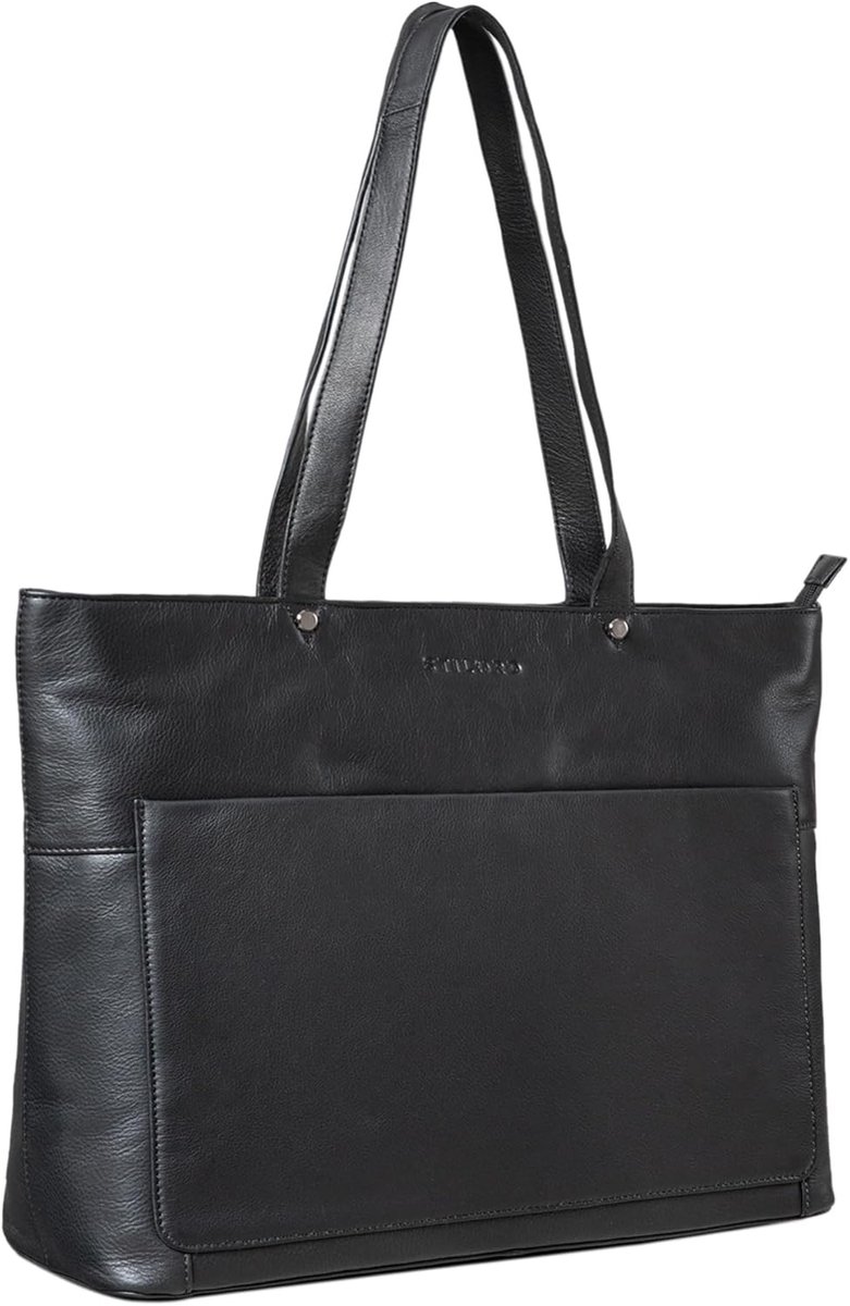 Grote Leren Shopper Tas Dames Schoudertas Zakelijk voor 15.6 Inch Laptop A4