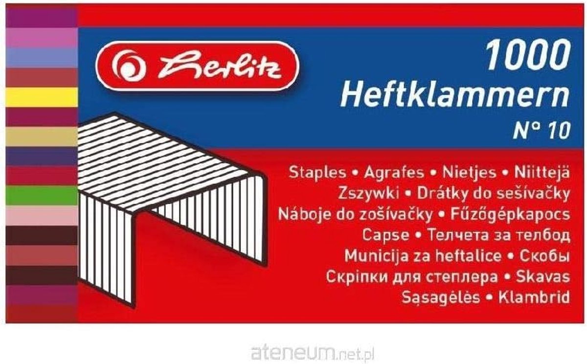 Nietjes Nummer 10 - Metaal nietjes - Papier nieten - Verzinkt metaal - 1000 stuks - Zilverkleurig