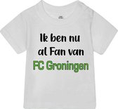 T-shirt Baby, FC Groningen met opdruk: ik ben nu al fan van FC Groningen.