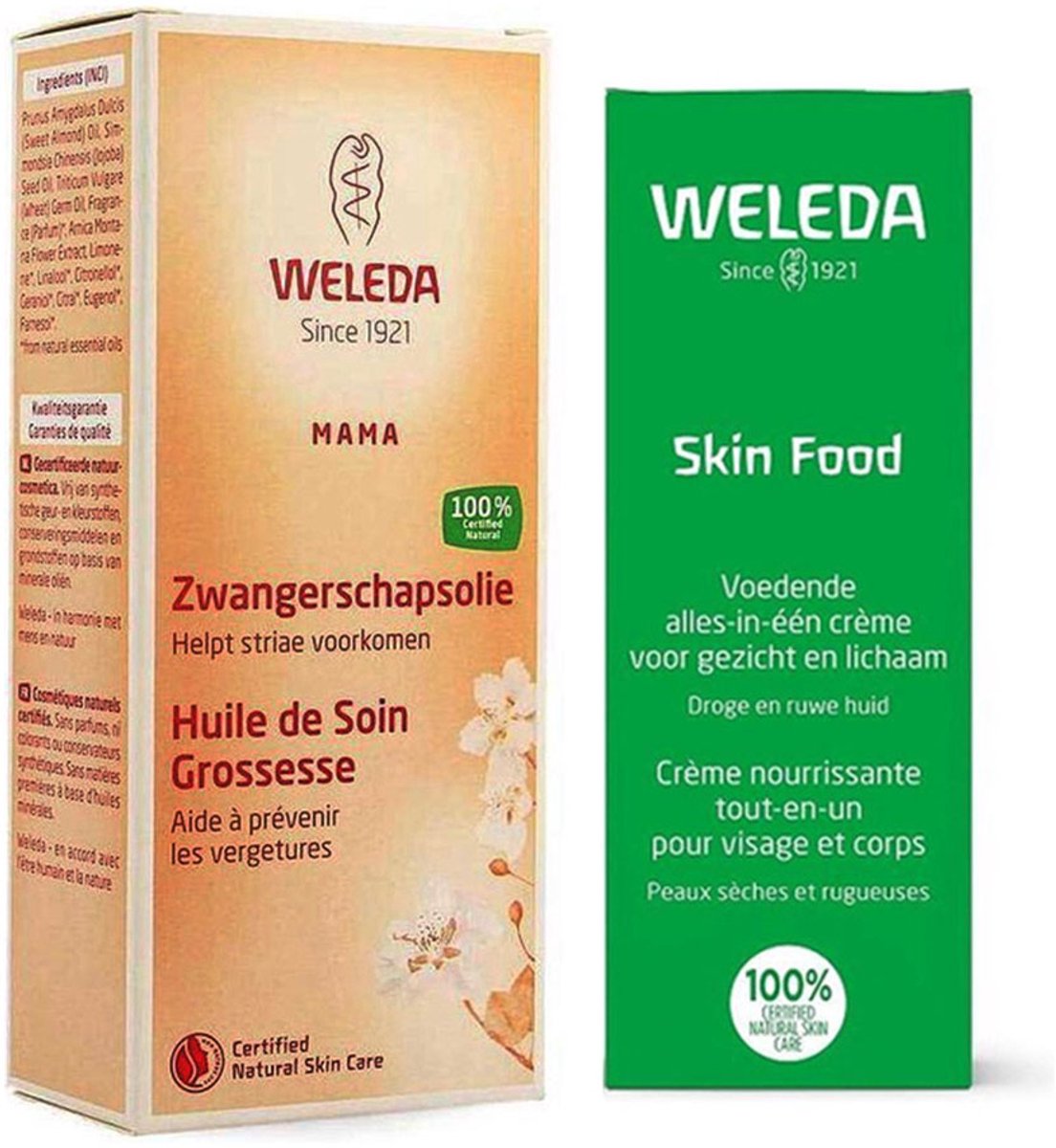 Weleda Mamma - Zwangerschapsolie 100ml en Skin Food bodycreme 75gram