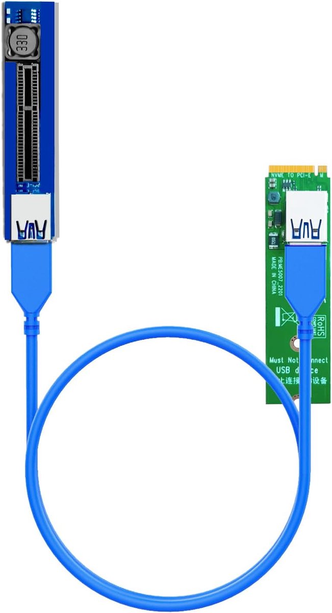M.2 naar PCIe Kabel - Verlengkabel Adapter - Extra Slot Creëren - 60cm Lengte Flexibel - PCIe 3.0 X1 Snelheid
