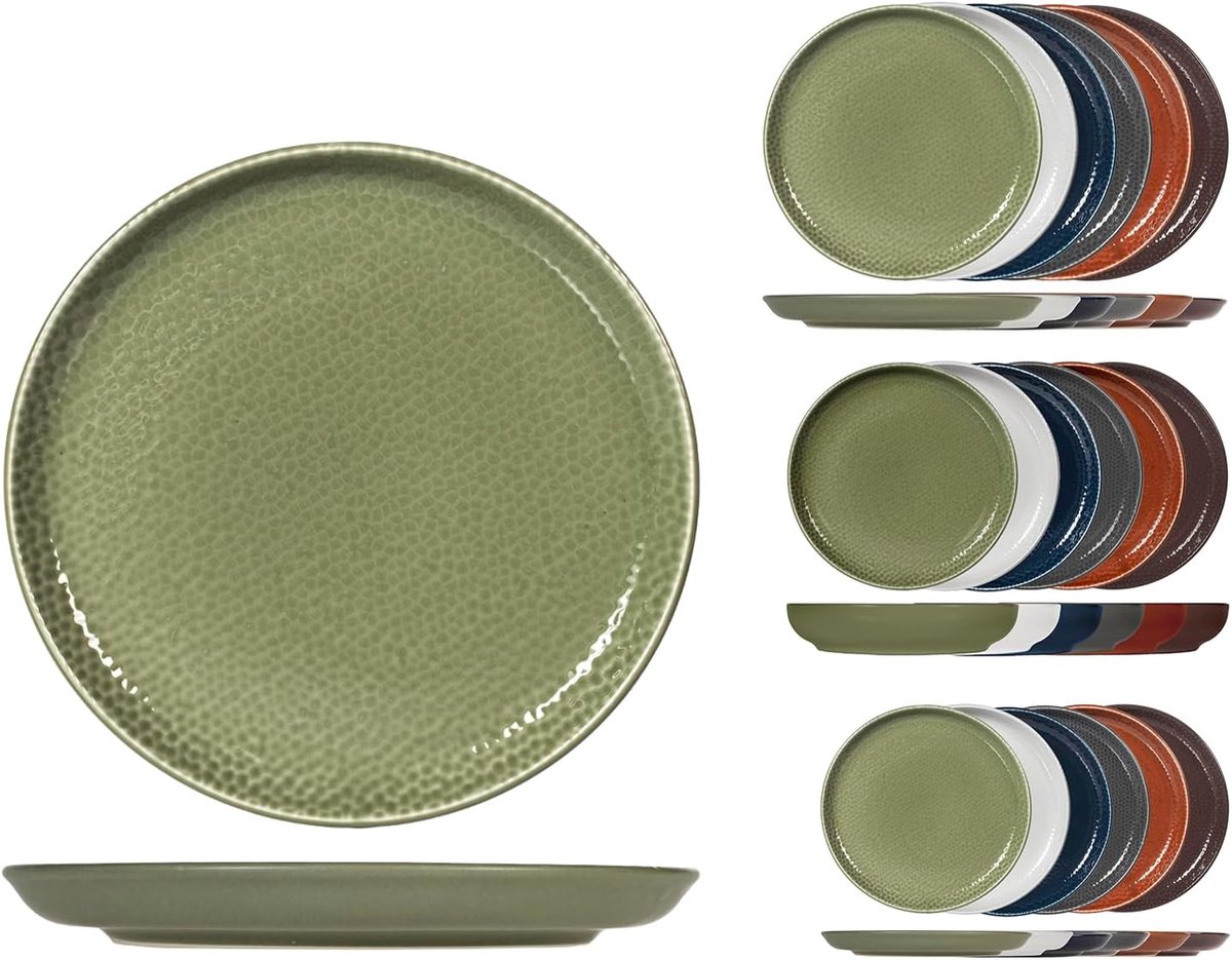 Servies Set - Dinerset Keramiek - Dagelijks Gebruik - 18 Delig - 6 Persoons - Assorti Kleuren