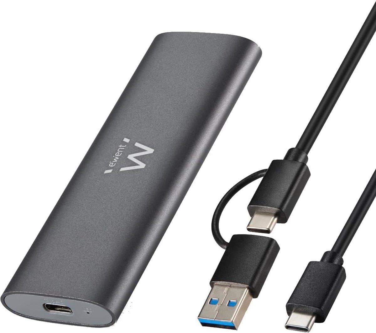 Externe Behuizing voor M.2 NVMe PCIe SSD tot 10 Gbps – USB 3.2 Gen2 Type-C Adapter – Aluminium, Schroefloos
