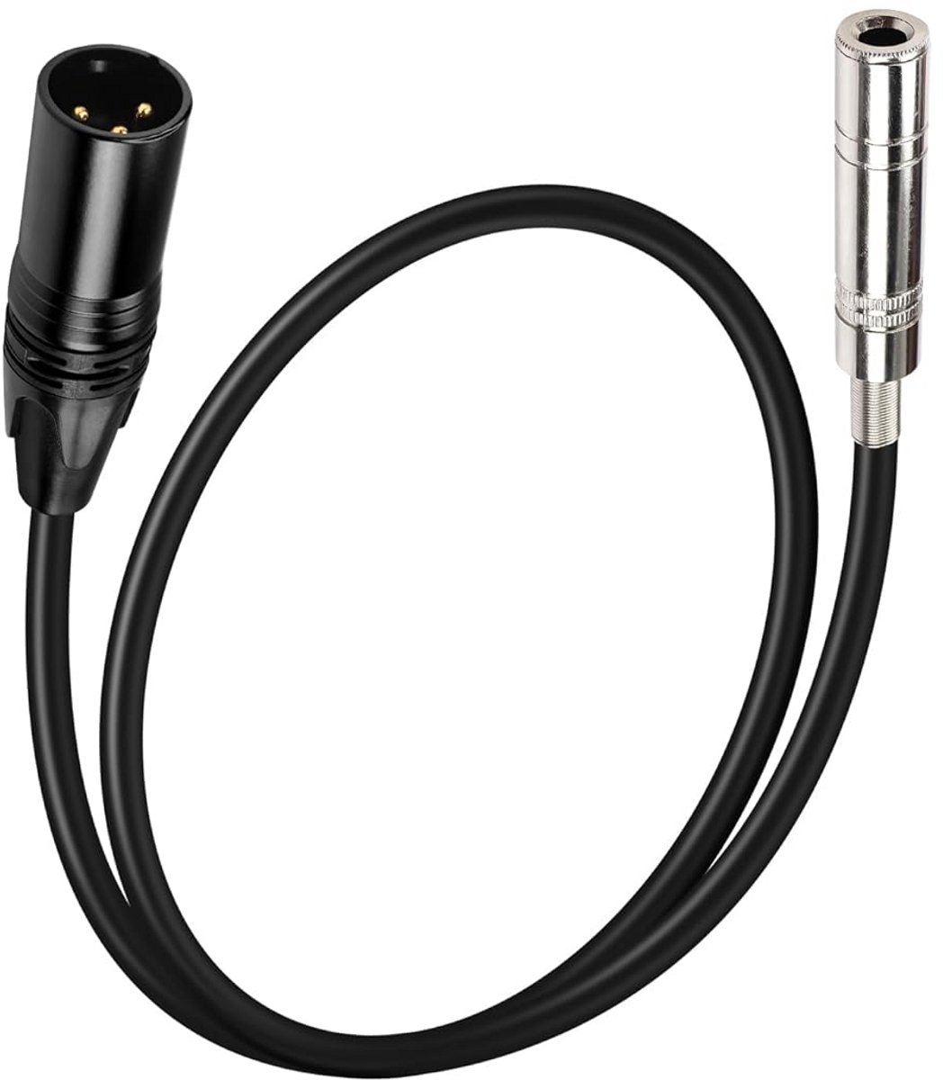 Audiokabel - Microfoon kabel - Apparatuur verbinden - Dubbele afscherming - 50 cm - Zwart
