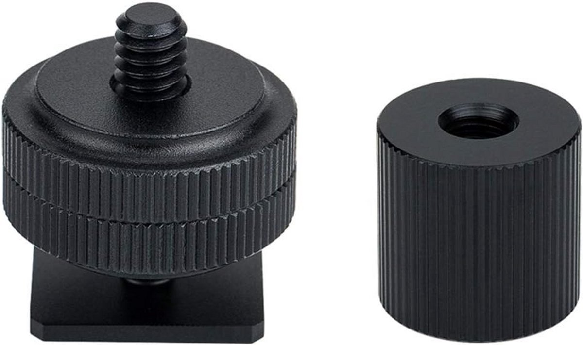 Camera Adapter Set - Flitschoen Montage - Extra Apparatuur - 1/4 Schroefdraad - 2.5 cm - Zwart