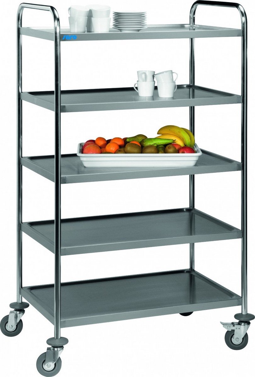 Serveerwagen - Afruimwagen - Horeca - Robuust Ontwerp - 54x86x154 cm