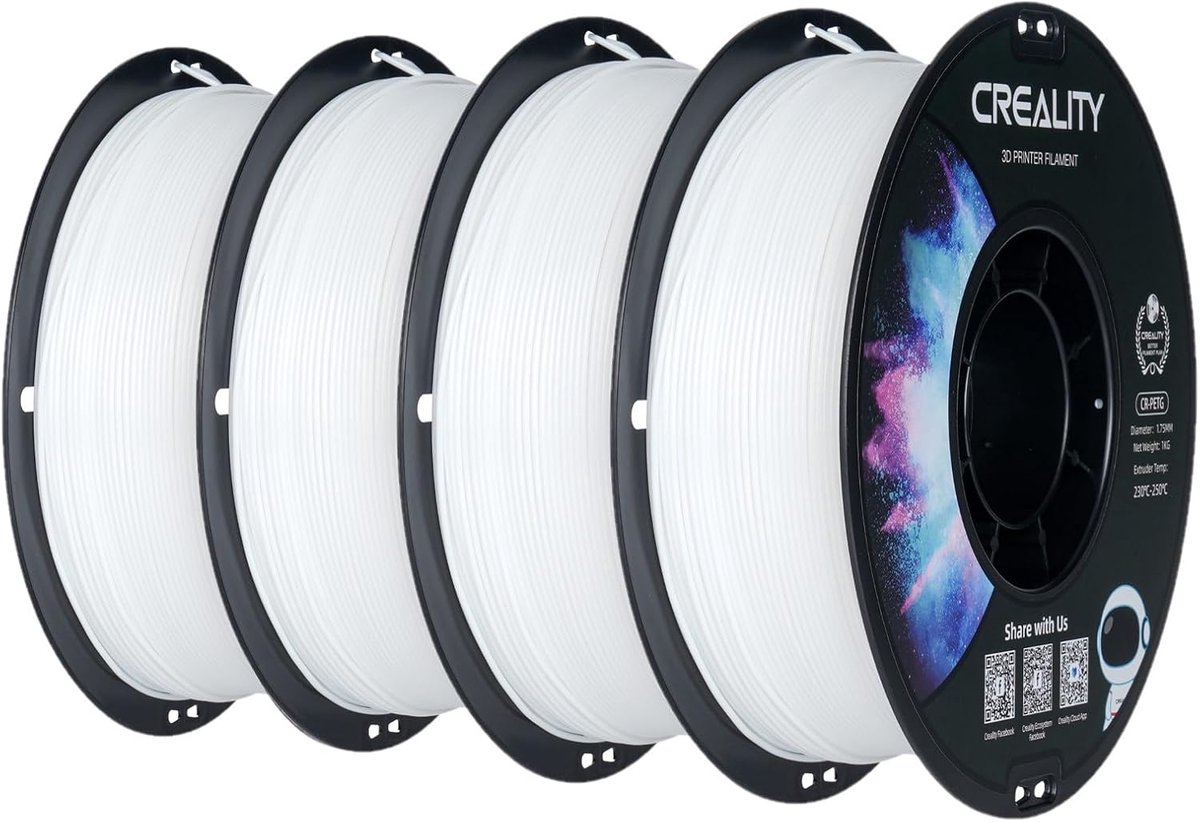3D Printer Filament - PLA Materiaal - Precisie Prints - Geurloos Vochtbestendig - 1.75mm 4kg - Wit