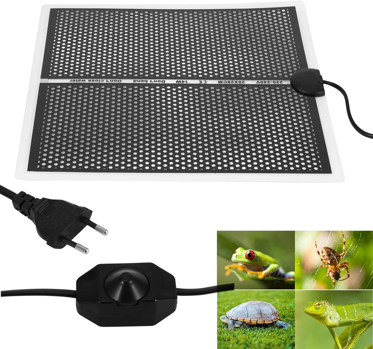 Reptiel Verwarmingsmat - Terrarium Warmtemat - Huisdieren Warm Houden - Gelijkmatige Warmteverdeling - Niet gespecificeerd - Zwart