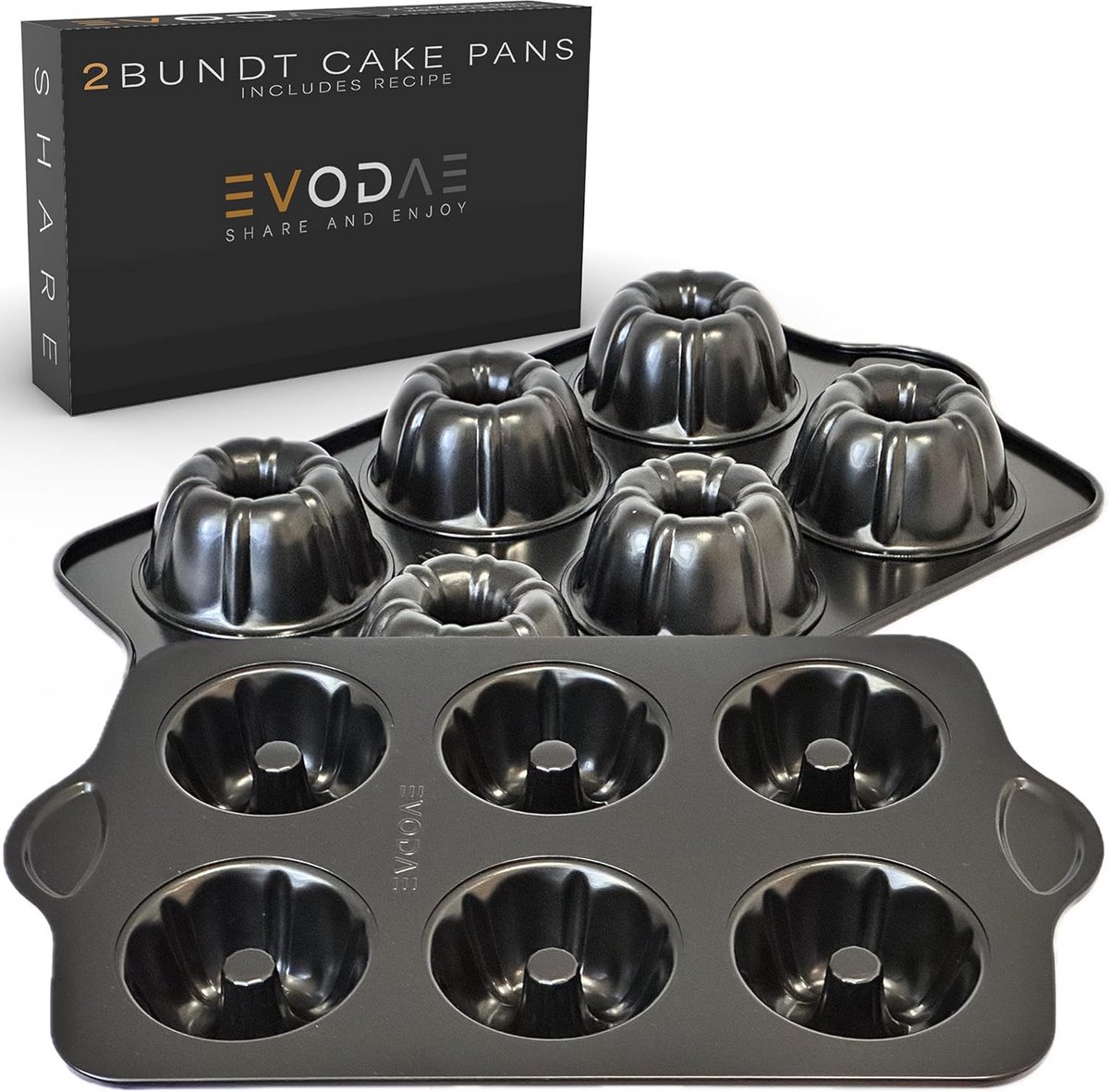 Mini Bakvorm - Tulbandvormen Set - Kleine Taarten Bakken - Antiaanbaklaag - 6 Holtes