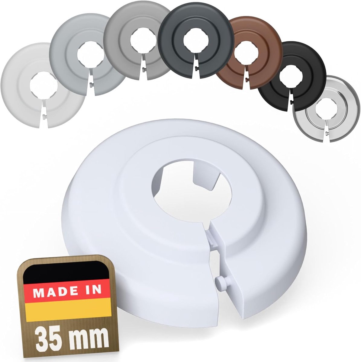 2x Enkele Buisrozet Radiator Afdekking - 12mm tot 35mm Diameter - Kwaliteit voor Leidingen en Verwarming