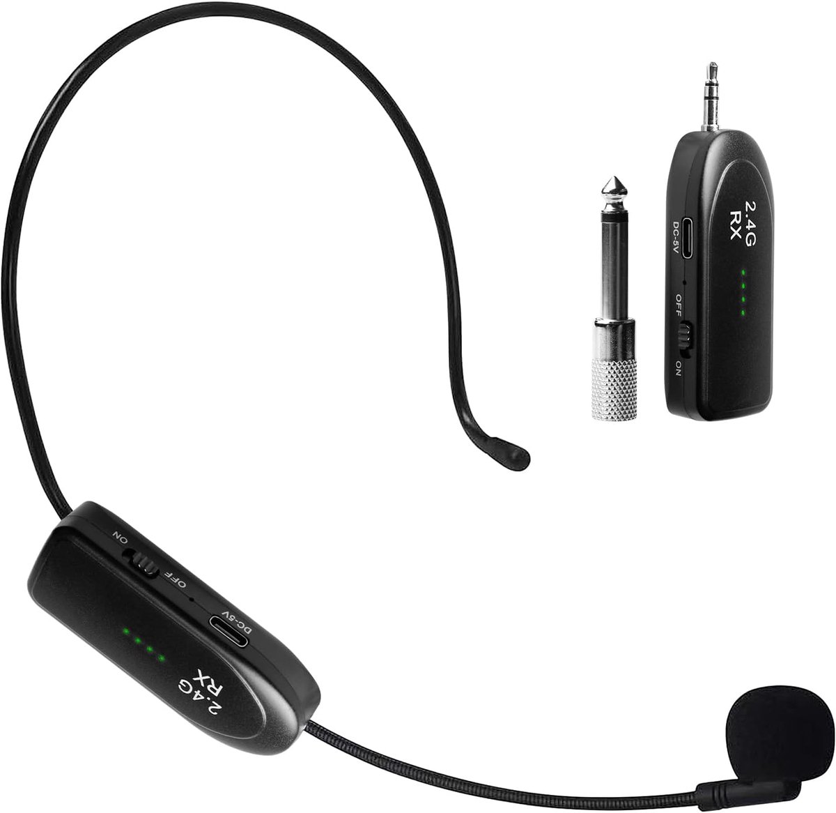 Draadloze Headset Microfoon met 20m Bereik en Oplaadbare Batterij