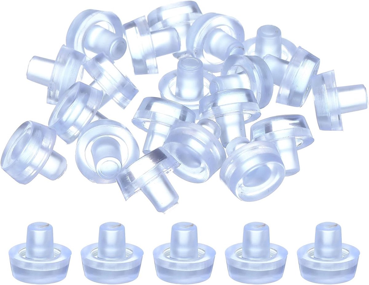 20x Transparante Rubberen Stopper Voor Glazen Tafelblad Met Steel - Antislip Beschermpads