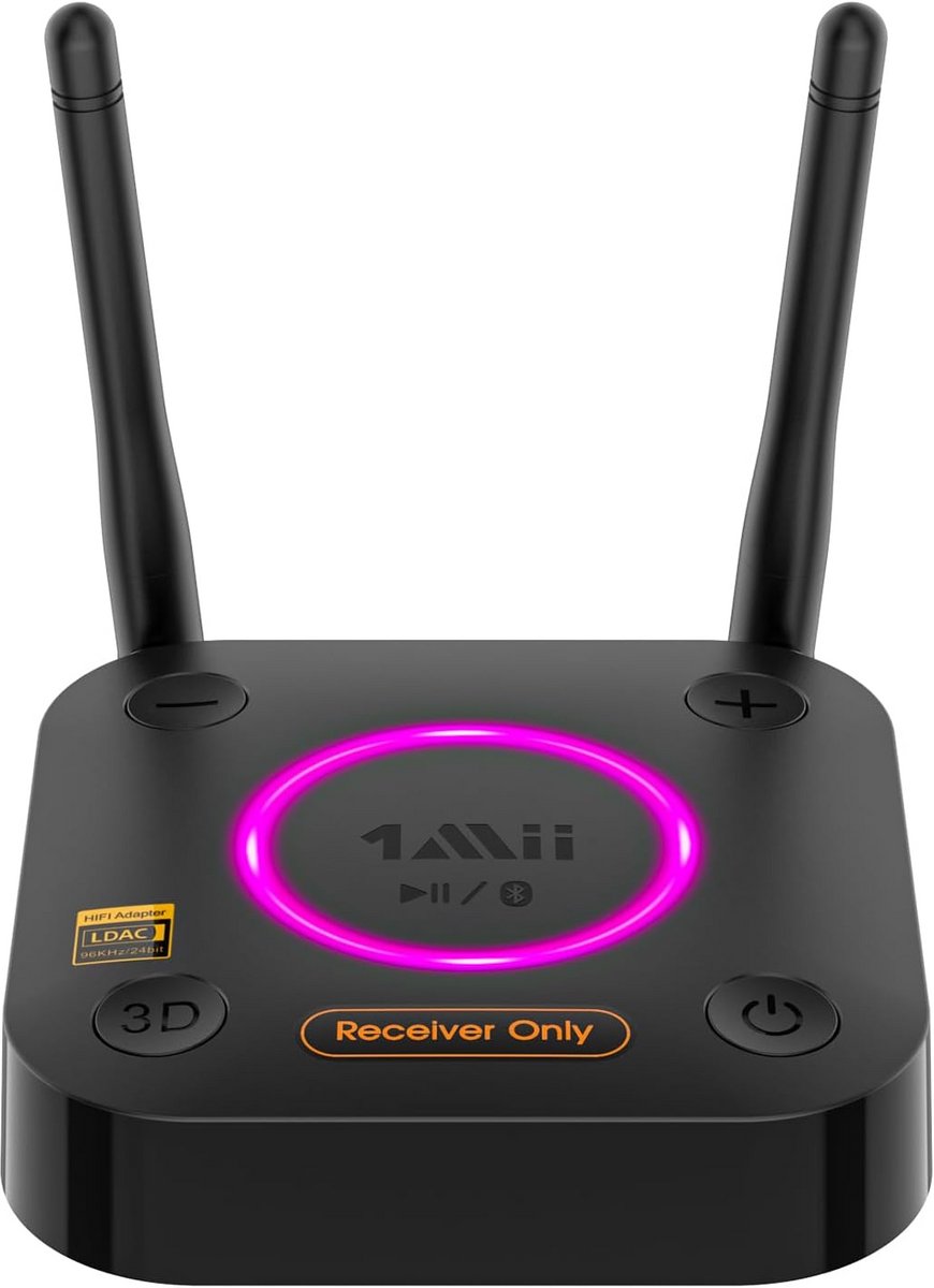 Draadloze Audio Ontvanger - HiFi Adapter - Muziek Streamen - Hoge Resolutie Audio - 12.2 x 10.3 x 6.2 cm