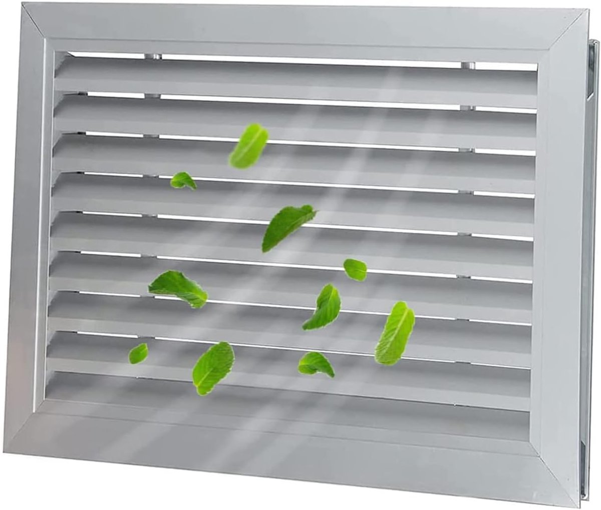 Deurventilatierooster - Ventilatierooster Deur - Luchtcirculatie Verbeteren - Dubbelzijdig Ontwerp - 20 x 12 Inch - Zilverkleurig
