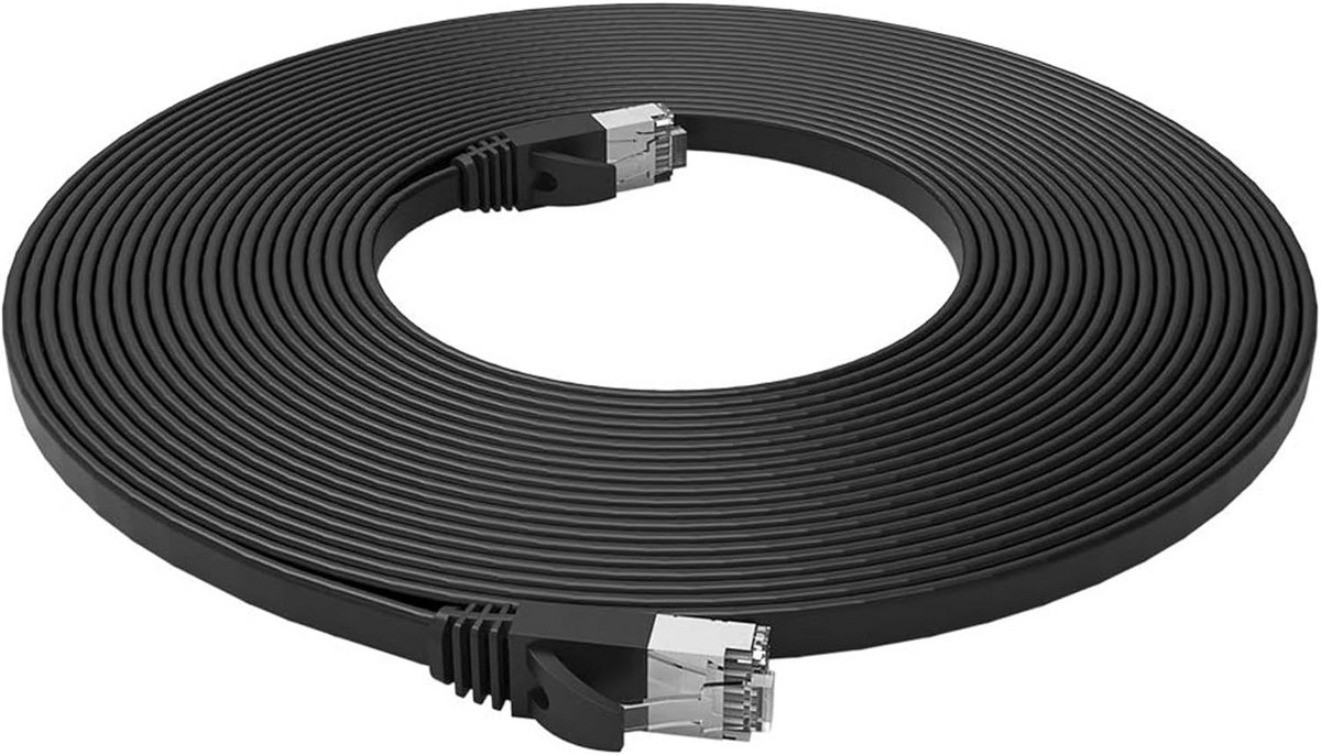 Vlakke Netwerkkabel CAT7 20 Meter Met RJ45 Connectoren Voor 10 Gbps Snelheid