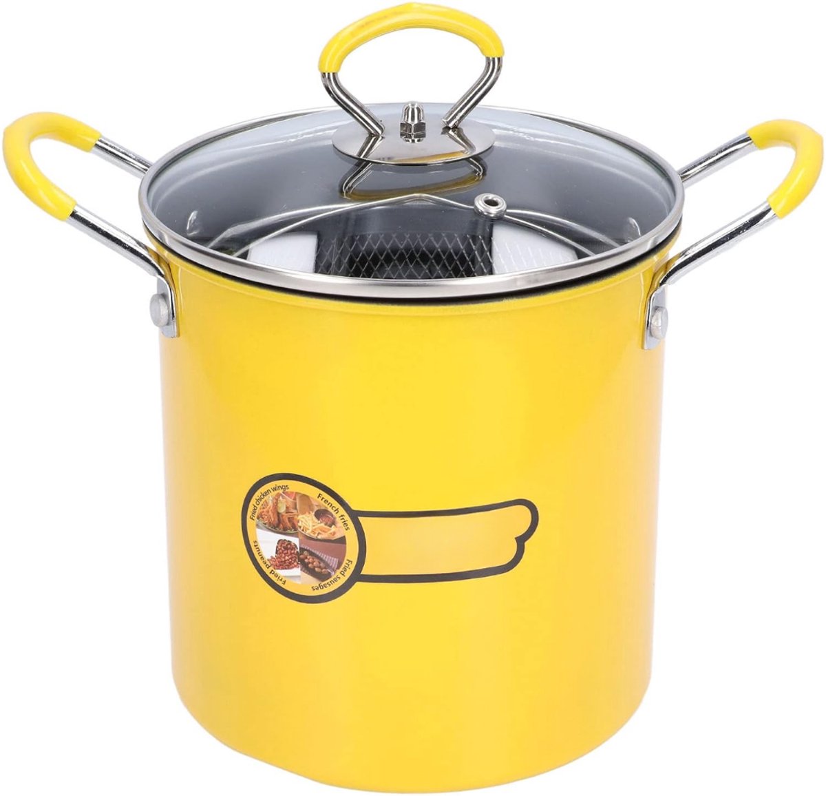 Aurixi® Frituurpan 3 liter - Frituurpan - Geel - 25cm x 22cm x 18cm
