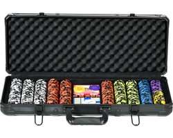 SPORTNOW Pokerfiches Set - Aluminium - 57,5x24x10,5cm - Zwart