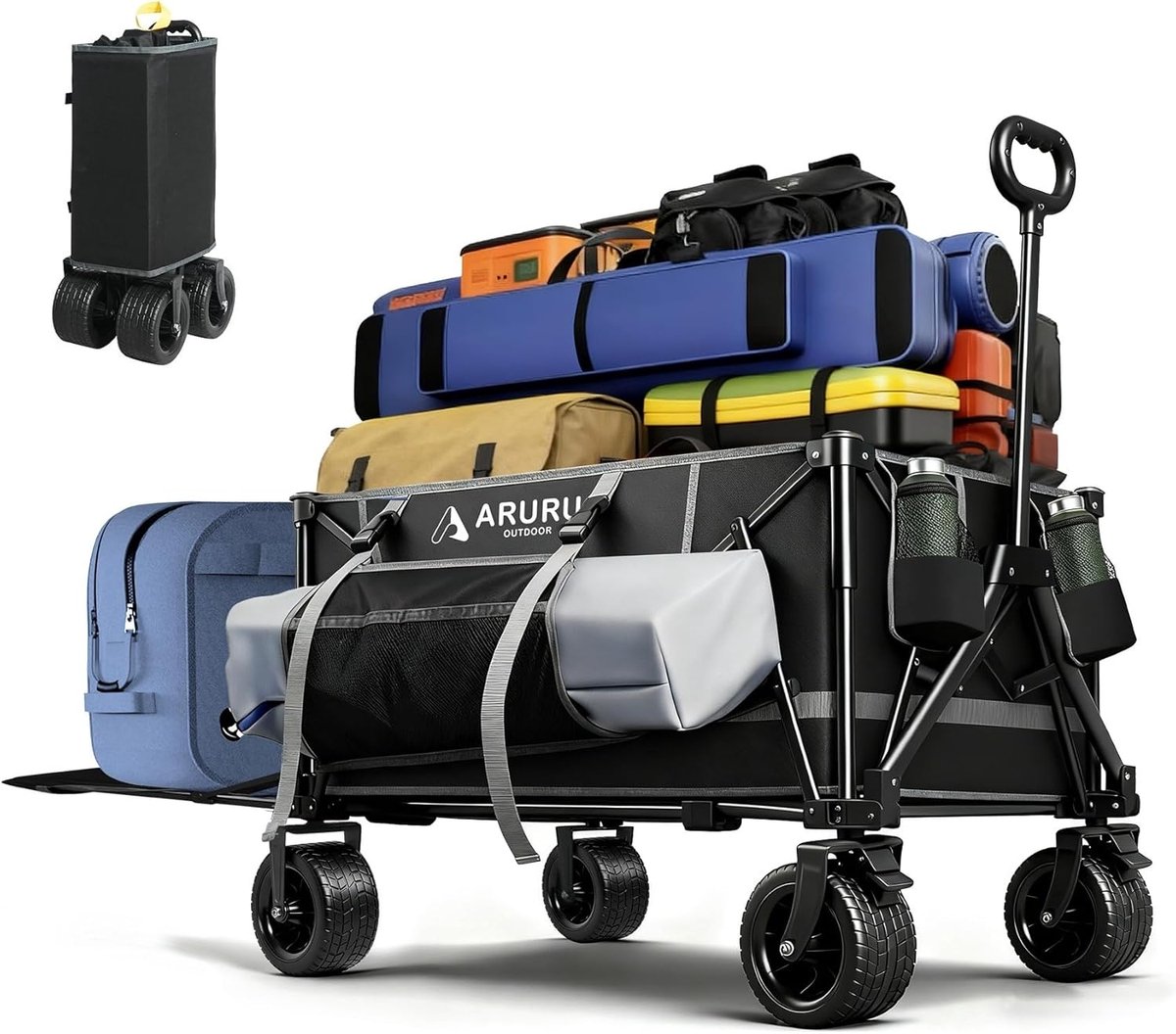 Opvouwbare Transportkar - Grote Werkkar - Boodschappen Vervoeren - 150KG Draagkracht - 48 Inch